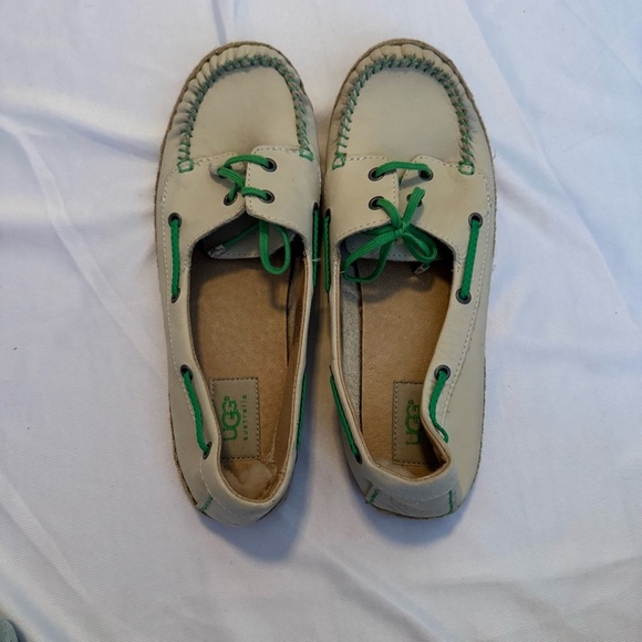 UGG Tylin Leather Boat Shoes - Size 9.5 Women’s -Coastal Grandma, Preppy - Picture 2 of 9